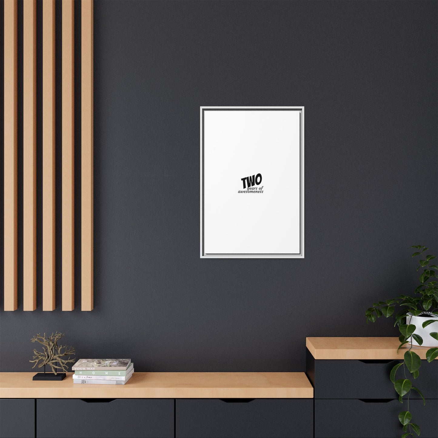 Framed Canvas Print — “Two Years of Awesomeness” Minimal Anniversary Art