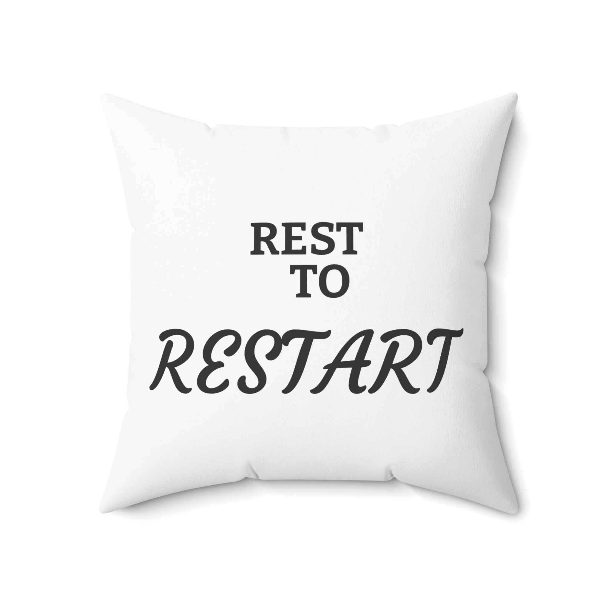 Spun Polyester Square Pillow | REST to RESTART