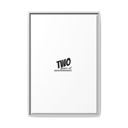 Framed Canvas Print — “Two Years of Awesomeness” Minimal Anniversary Art