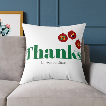 Holiday 'Thanks for your purchase' Decorative Pillow - Christmas Ornament Thank You Cushion