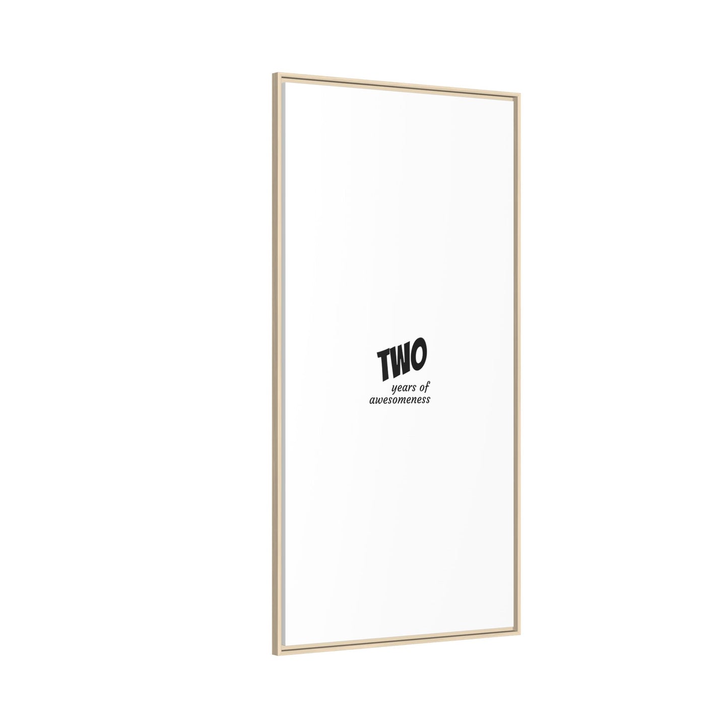 Framed Canvas Print — “Two Years of Awesomeness” Minimal Anniversary Art