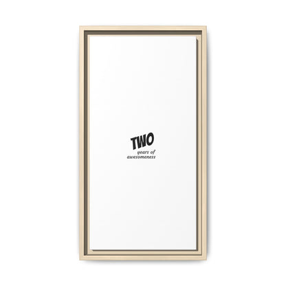 Framed Canvas Print — “Two Years of Awesomeness” Minimal Anniversary Art