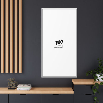 Framed Canvas Print — “Two Years of Awesomeness” Minimal Anniversary Art