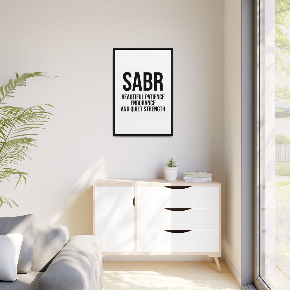 SABR Wall Art Print — "Beautiful Patience, Endurance and Quiet Strength" Framed Canvas