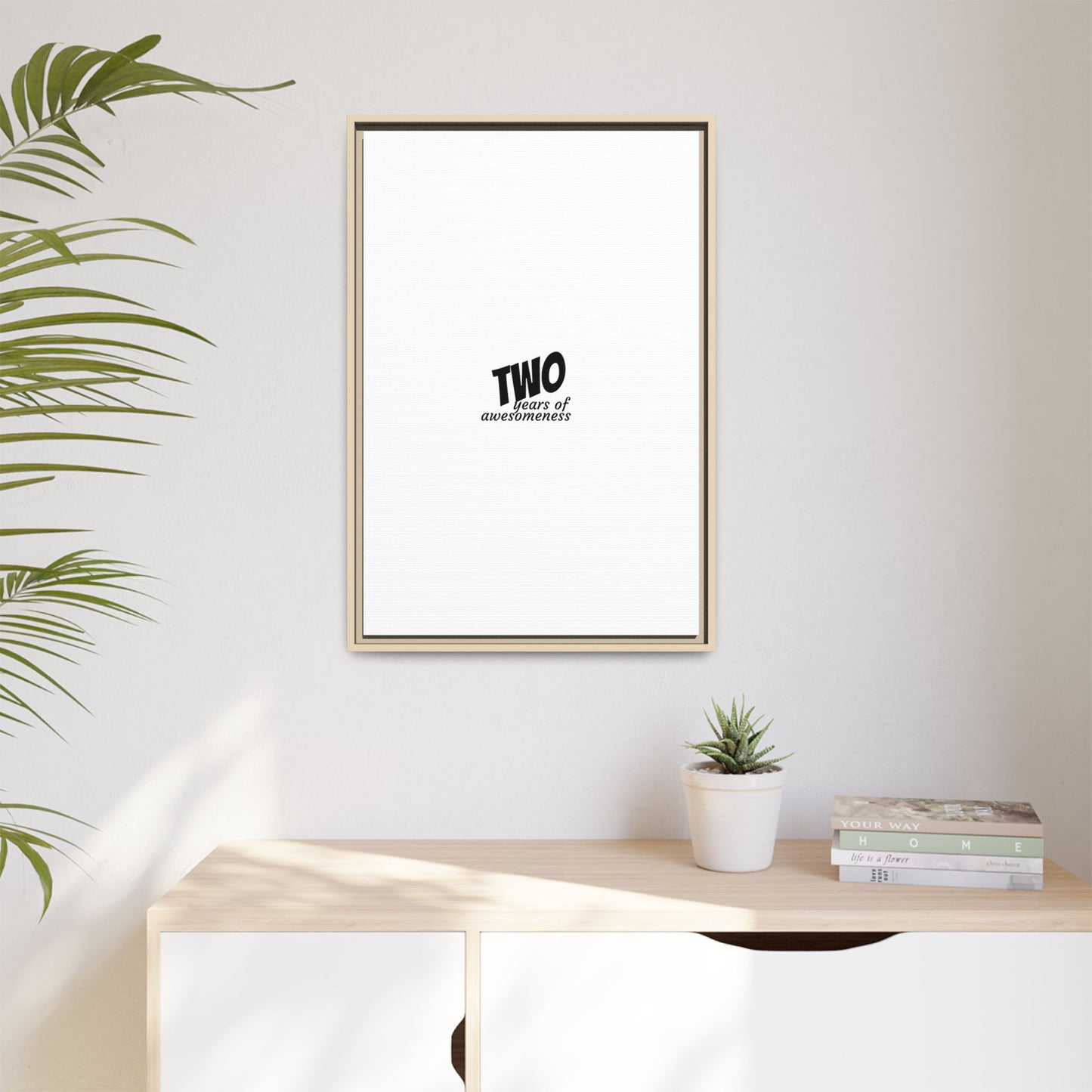 Framed Canvas Print — “Two Years of Awesomeness” Minimal Anniversary Art