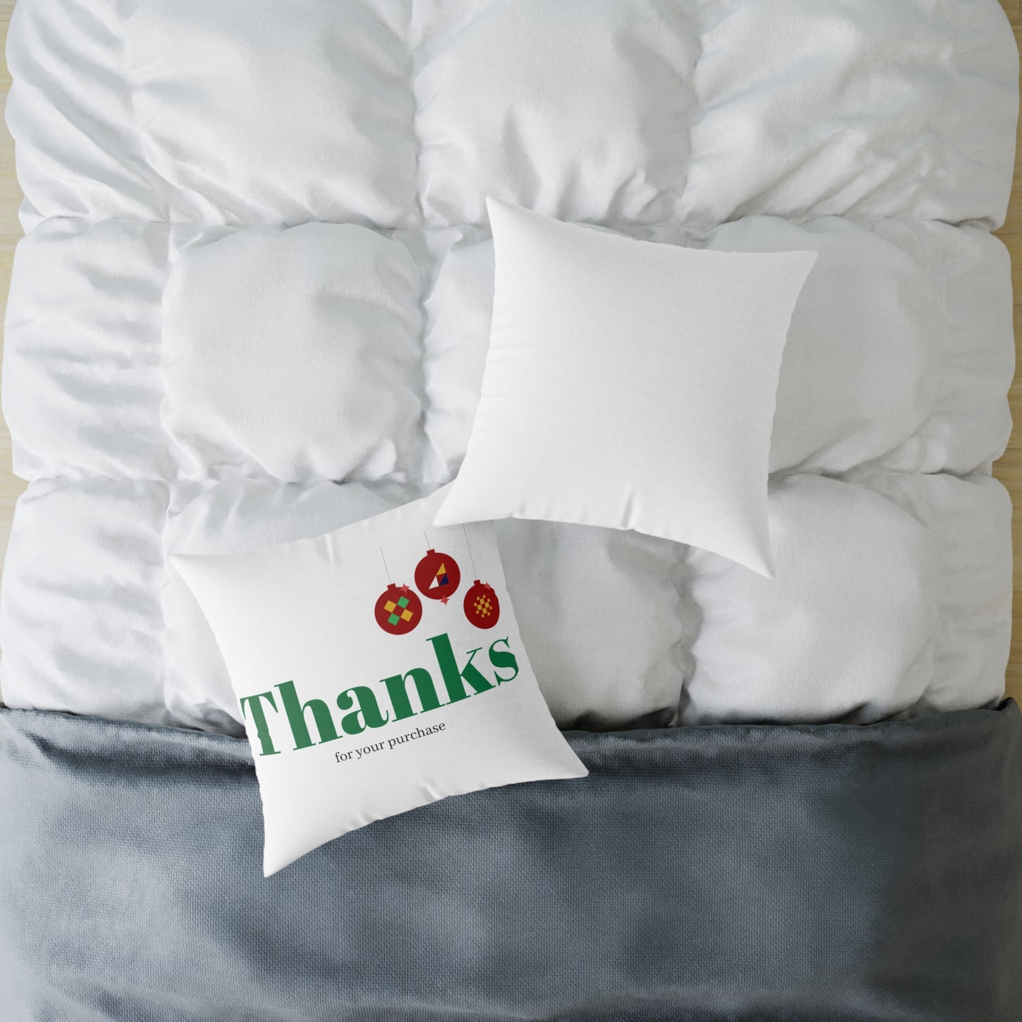 Holiday 'Thanks for your purchase' Decorative Pillow - Christmas Ornament Thank You Cushion