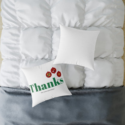 Holiday 'Thanks for your purchase' Decorative Pillow - Christmas Ornament Thank You Cushion