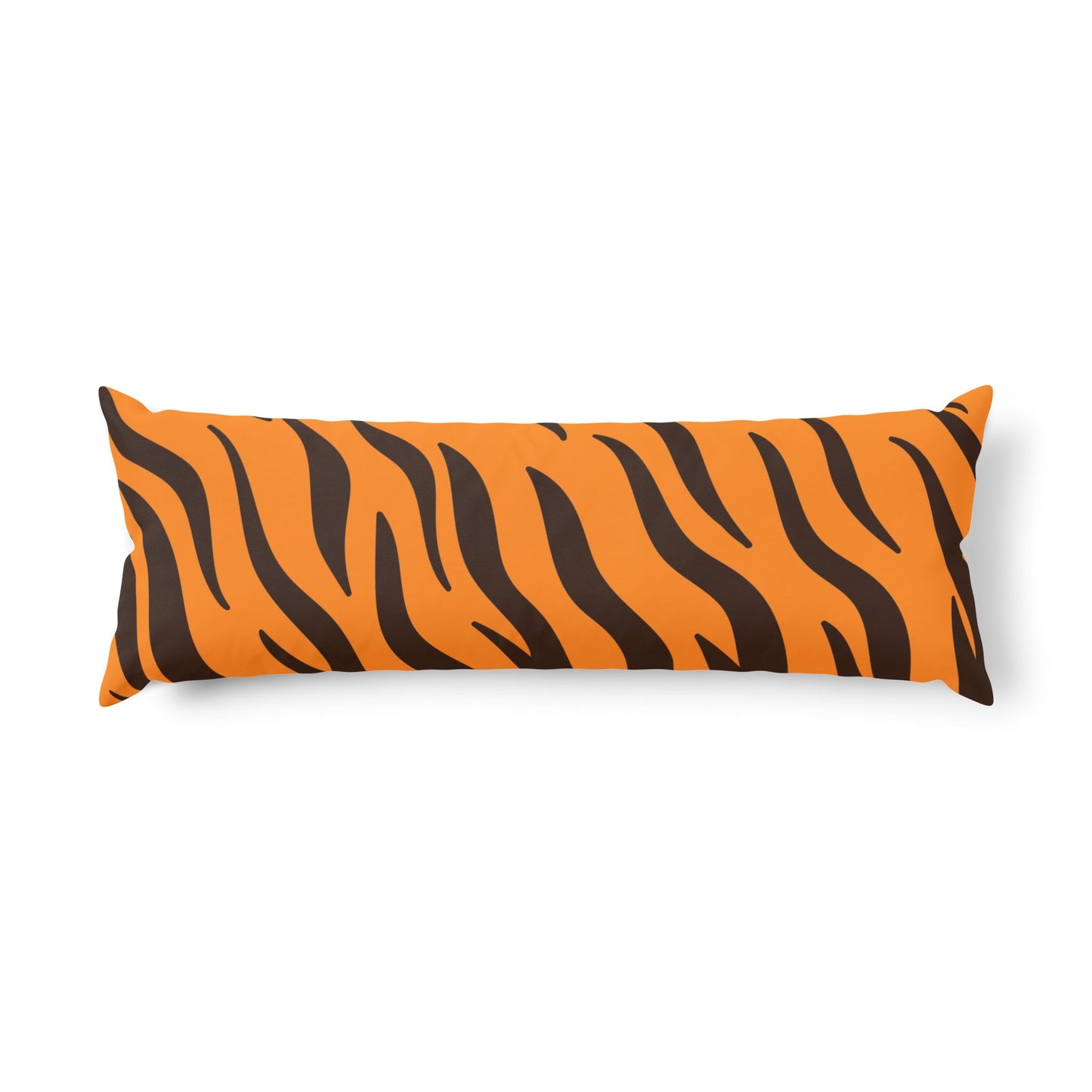 Tiger Stripe Body Pillow — Orange & Black Animal Print Support Pillow