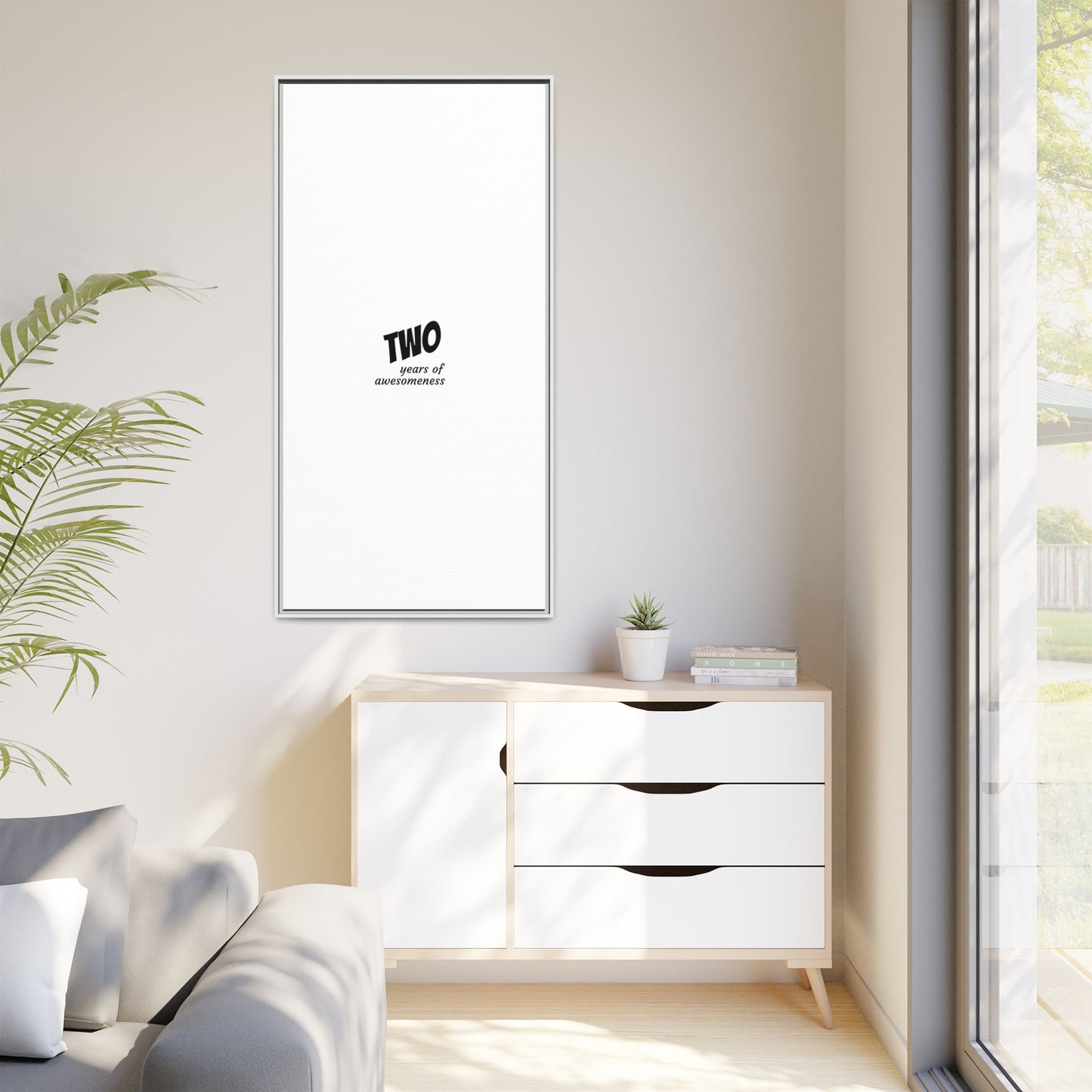 Framed Canvas Print — “Two Years of Awesomeness” Minimal Anniversary Art