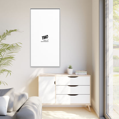 Framed Canvas Print — “Two Years of Awesomeness” Minimal Anniversary Art