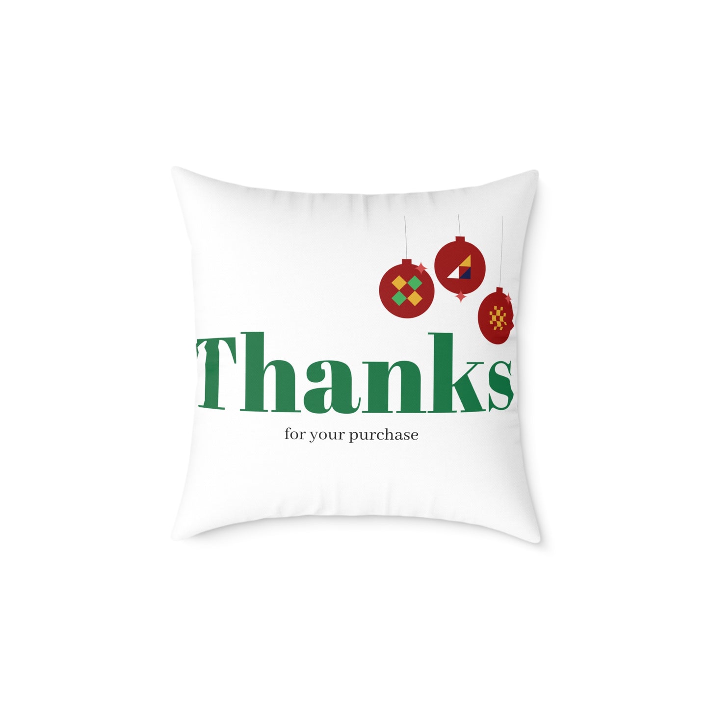 Holiday 'Thanks for your purchase' Decorative Pillow - Christmas Ornament Thank You Cushion