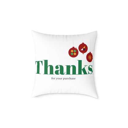 Holiday 'Thanks for your purchase' Decorative Pillow - Christmas Ornament Thank You Cushion