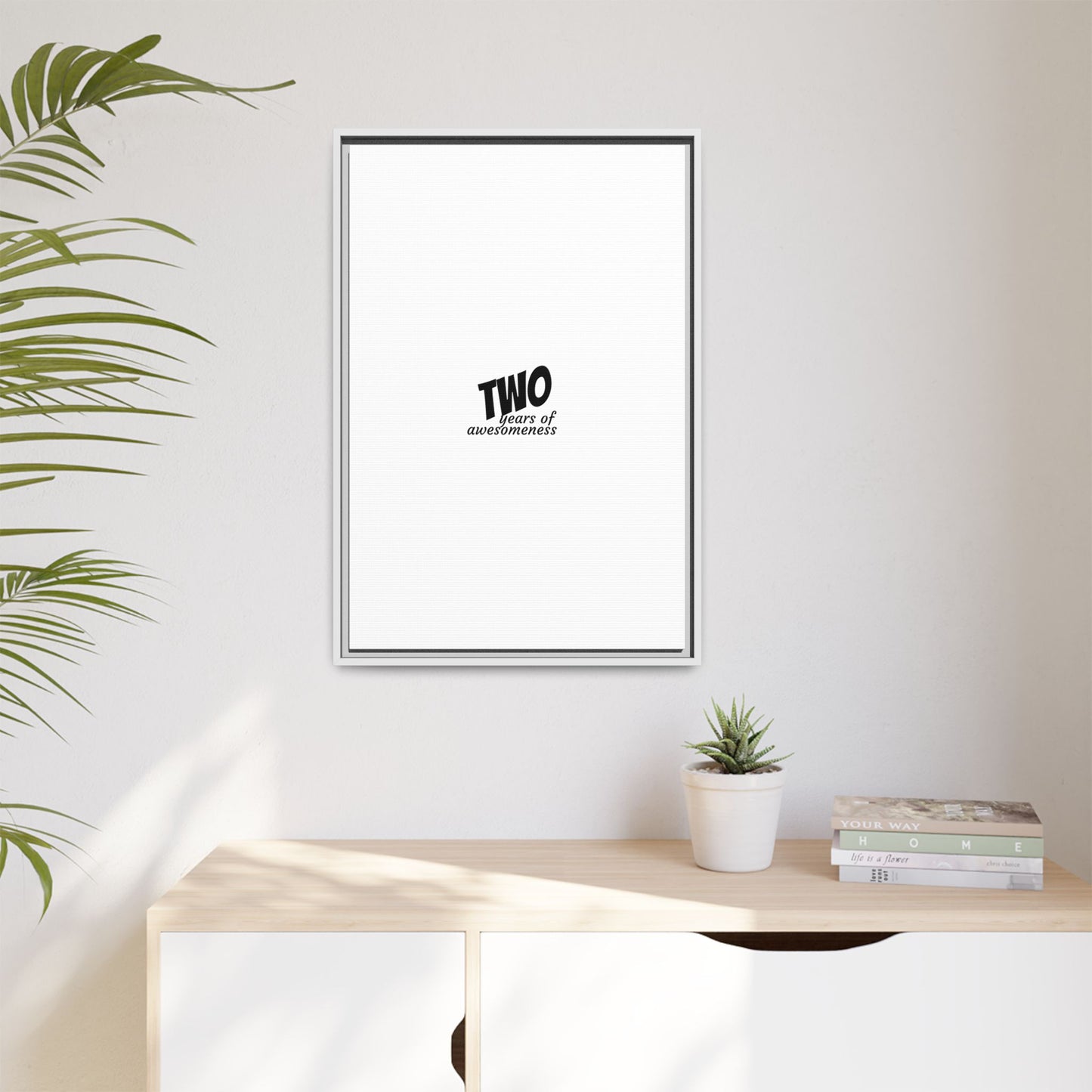 Framed Canvas Print — “Two Years of Awesomeness” Minimal Anniversary Art