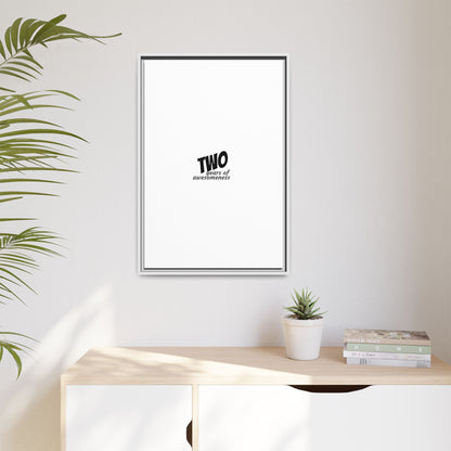 Framed Canvas Print — “Two Years of Awesomeness” Minimal Anniversary Art