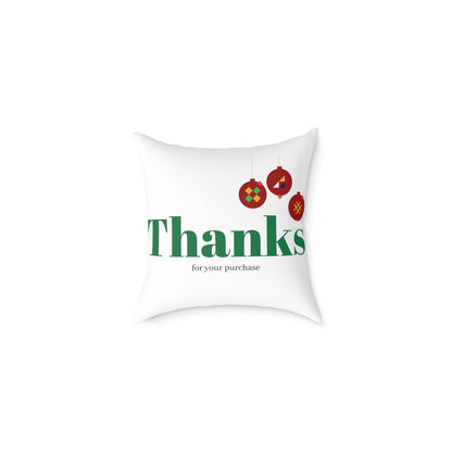 Holiday 'Thanks for your purchase' Decorative Pillow - Christmas Ornament Thank You Cushion