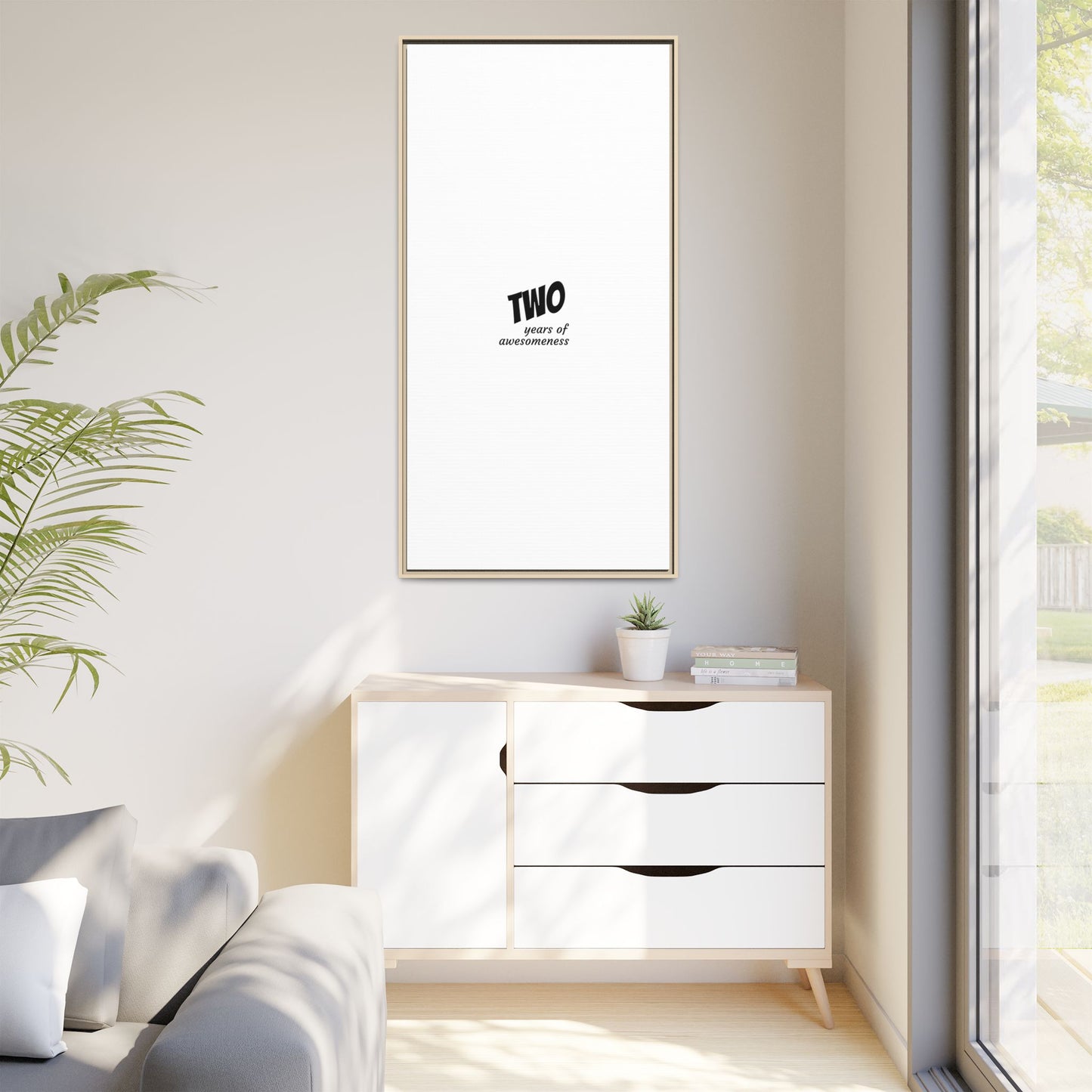 Framed Canvas Print — “Two Years of Awesomeness” Minimal Anniversary Art