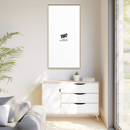 Framed Canvas Print — “Two Years of Awesomeness” Minimal Anniversary Art