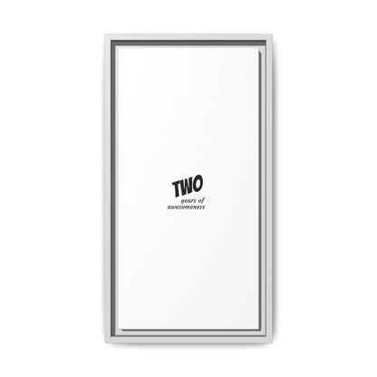 Framed Canvas Print — “Two Years of Awesomeness” Minimal Anniversary Art