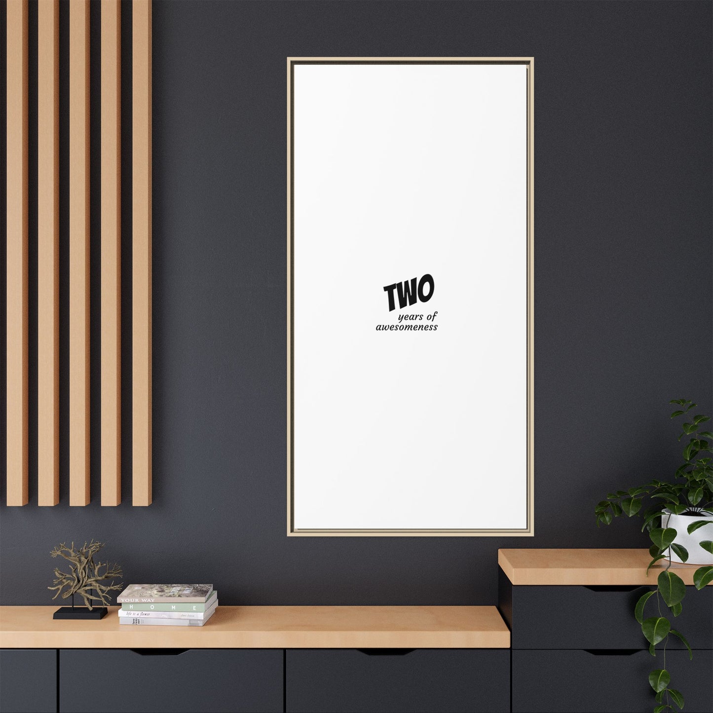 Framed Canvas Print — “Two Years of Awesomeness” Minimal Anniversary Art