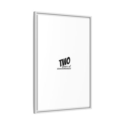 Framed Canvas Print — “Two Years of Awesomeness” Minimal Anniversary Art