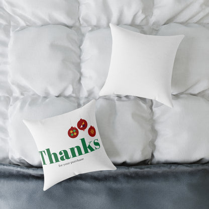 Holiday 'Thanks for your purchase' Decorative Pillow - Christmas Ornament Thank You Cushion