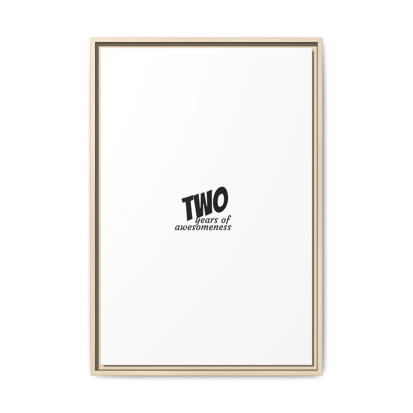Framed Canvas Print — “Two Years of Awesomeness” Minimal Anniversary Art