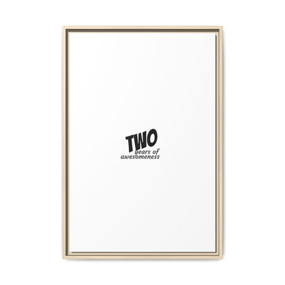Framed Canvas Print — “Two Years of Awesomeness” Minimal Anniversary Art