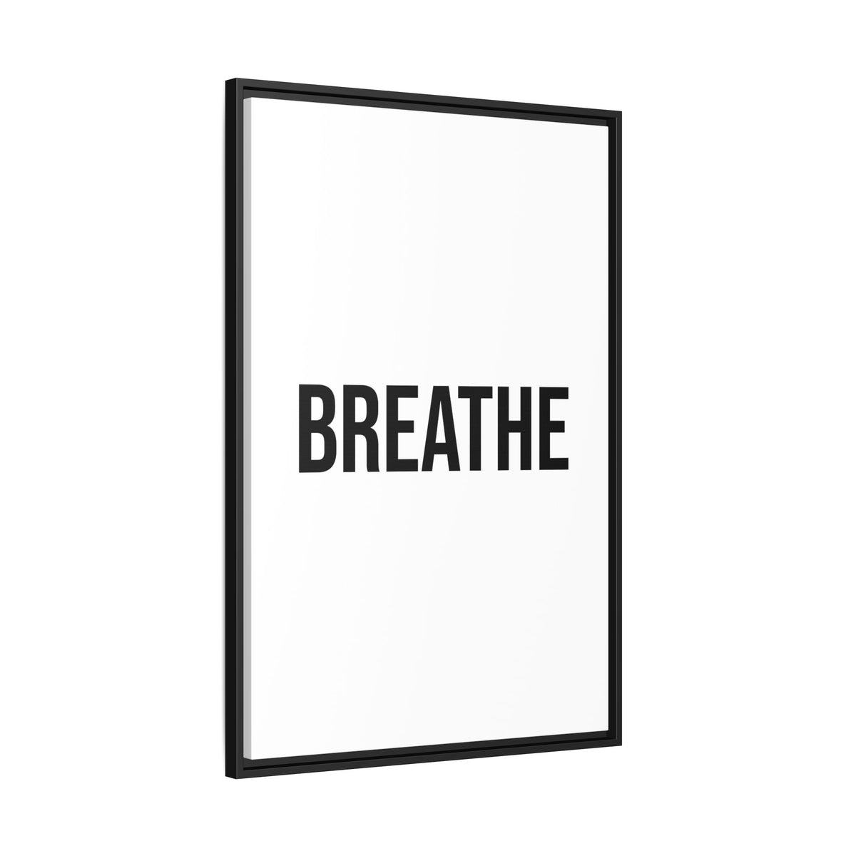 Breathe Minimalist Framed Canvas Print — Inspirational Wall Art