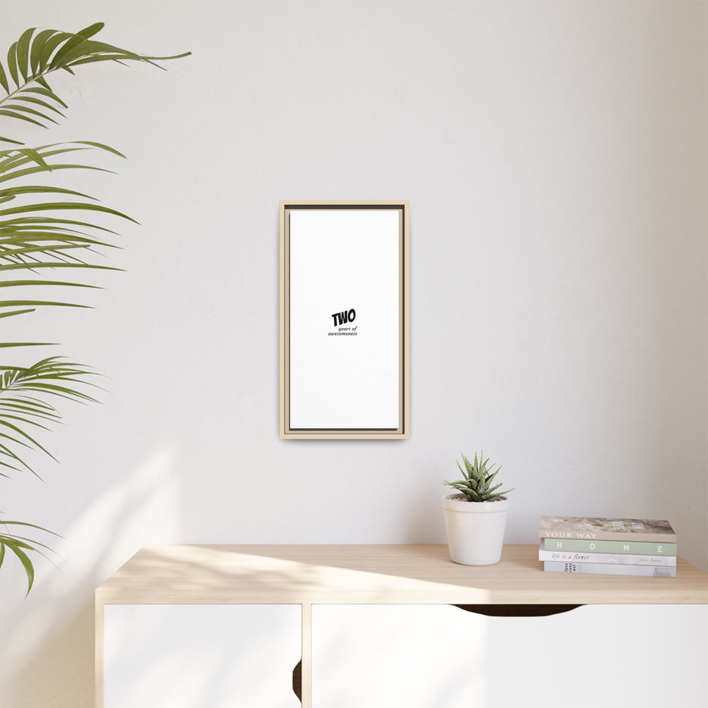 Framed Canvas Print — “Two Years of Awesomeness” Minimal Anniversary Art