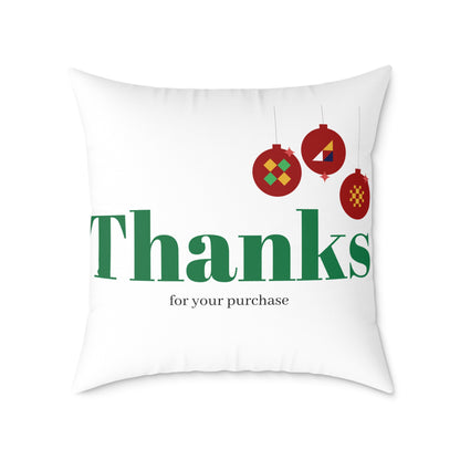 Holiday 'Thanks for your purchase' Decorative Pillow - Christmas Ornament Thank You Cushion